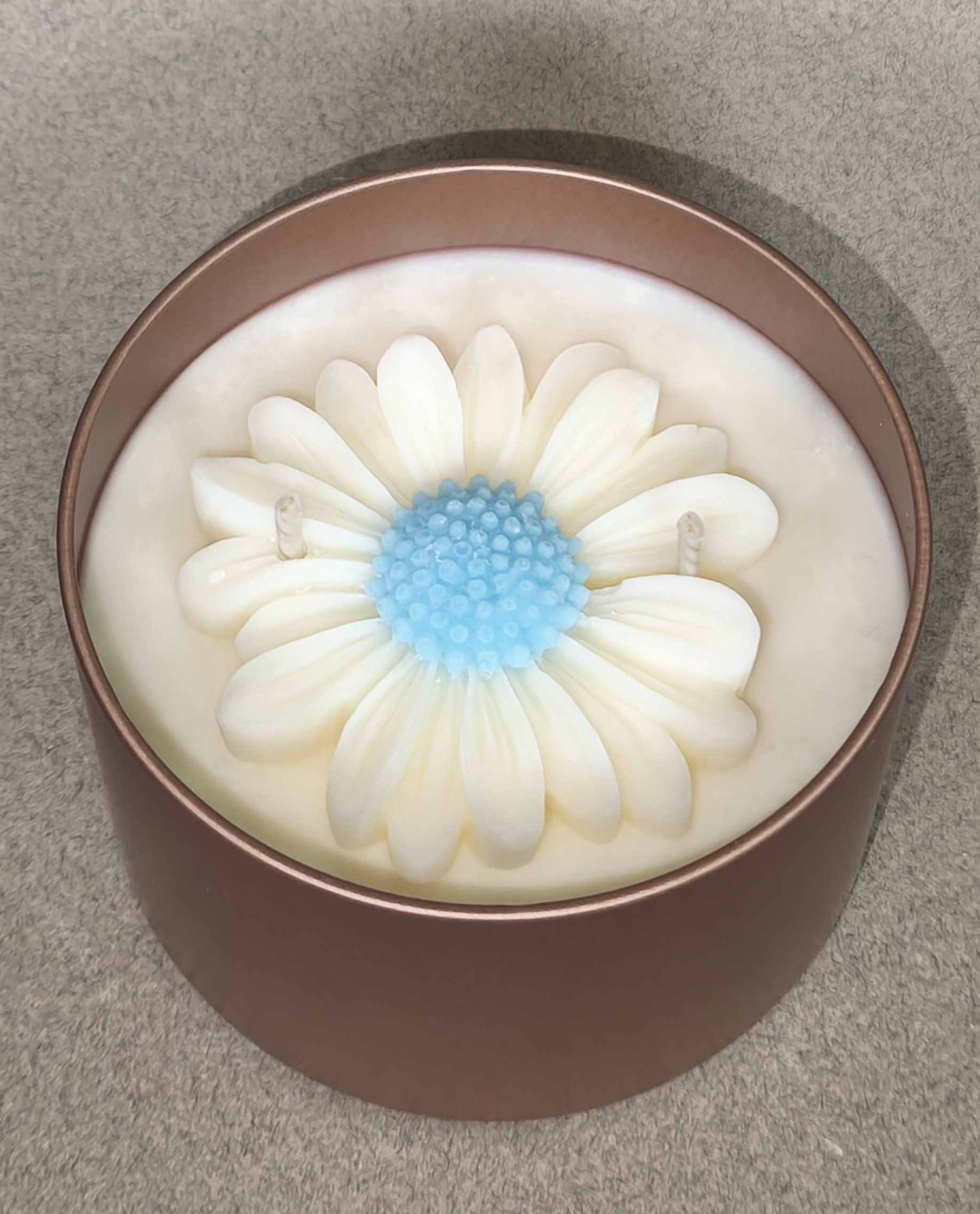 Bougie marguerite - fleur de coton